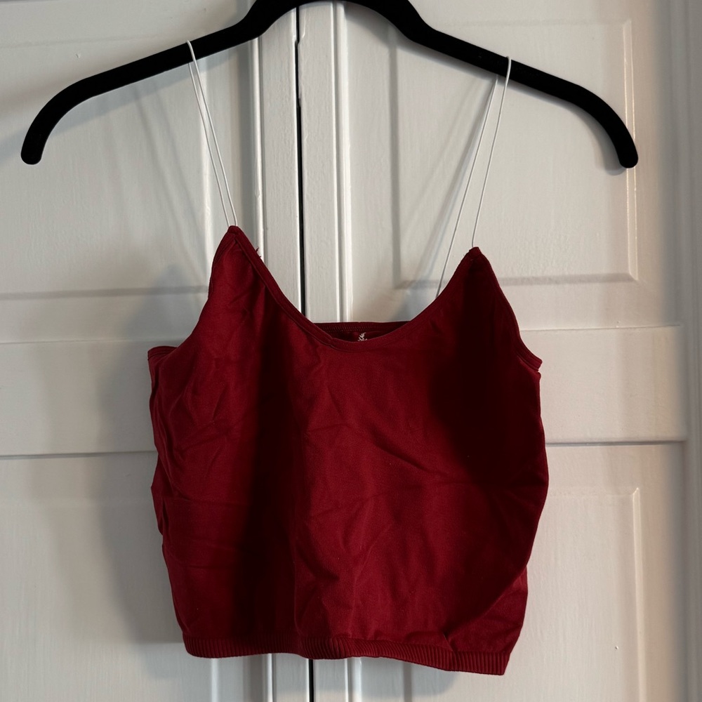 Free People Cropped Tank/Cami | Maroon